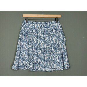 Eddie Bauer Women's Small Athletic Faux Wrap Green White Leaf Print Kacey Mini S